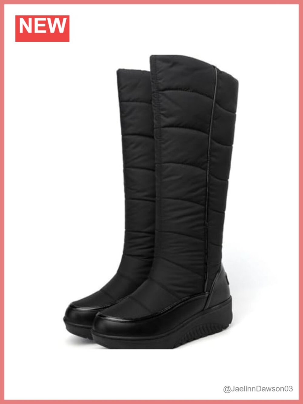 Women's Knee-High Snow Boots Down Cloth Warm Non-Slip Winter